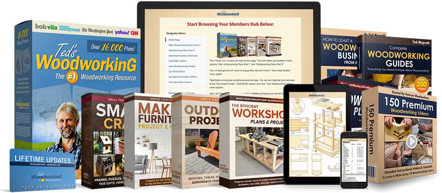 teds woodworking bundle of woodworking books, videos and a tablet